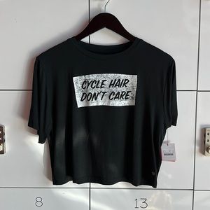 CycleBar Tavi Noir Cycle Hair Boxy Crop Tee NWT